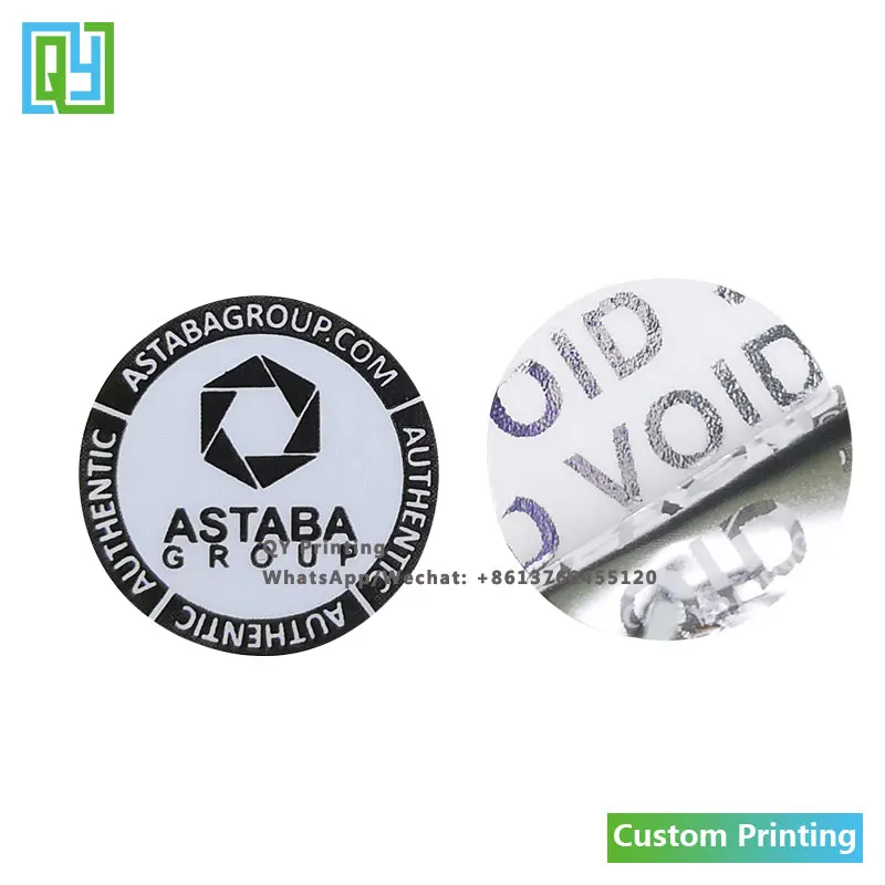 1000pcs 15x15mm Free Shipping Custom Printing Logo Printing Stickers Tamper Evident Security Seal VOID Labels