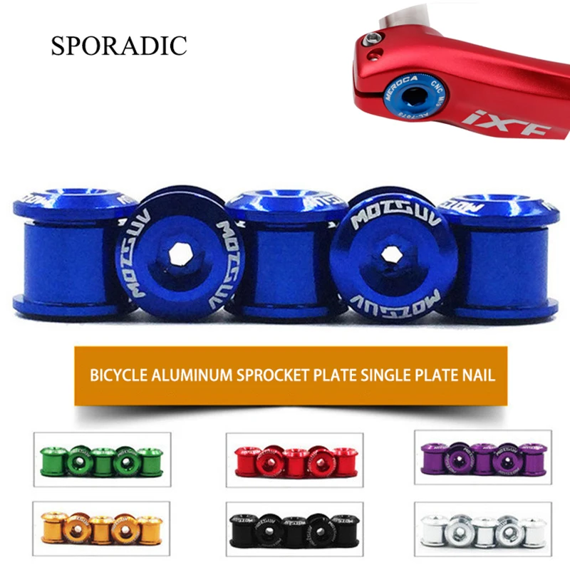

5Pcs MTB Bicycle Chainwheel Screws Cycling Chainring Wheel Bolt Alloy 7075 4.9mm/6.4mm Road Bike Disc Screws for Crankset Parts