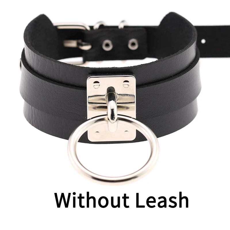 black without leash Сексуальный панк-чокер, кожаный чокер, связывание, косплей, готическое украшение для женщин, готическое ожерелье, аксессуары Harajuku - Окраска металла: black without leash