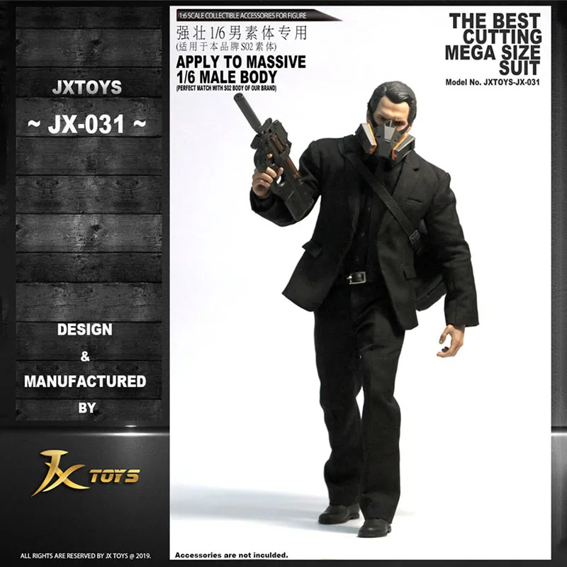

1/6 Scale JXTOYS-031 Gentlemen's Suit Clothes Set Fit 12'' Male Muscle Strong Action Figure Wide Shoulder Body In Stock
