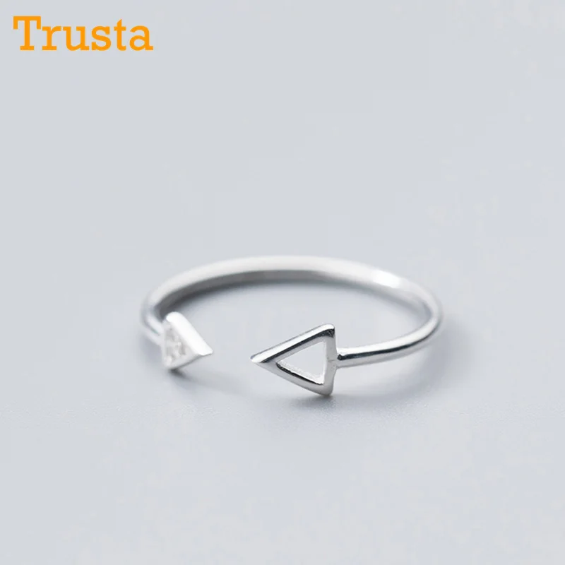 Trusta,,, 925, цельное Настоящее Стерлинговое Серебро, модные женские кольца с 2 сердечками, размер 5, 6, 7, прекрасный подарок для девочек-подростков, DS1071