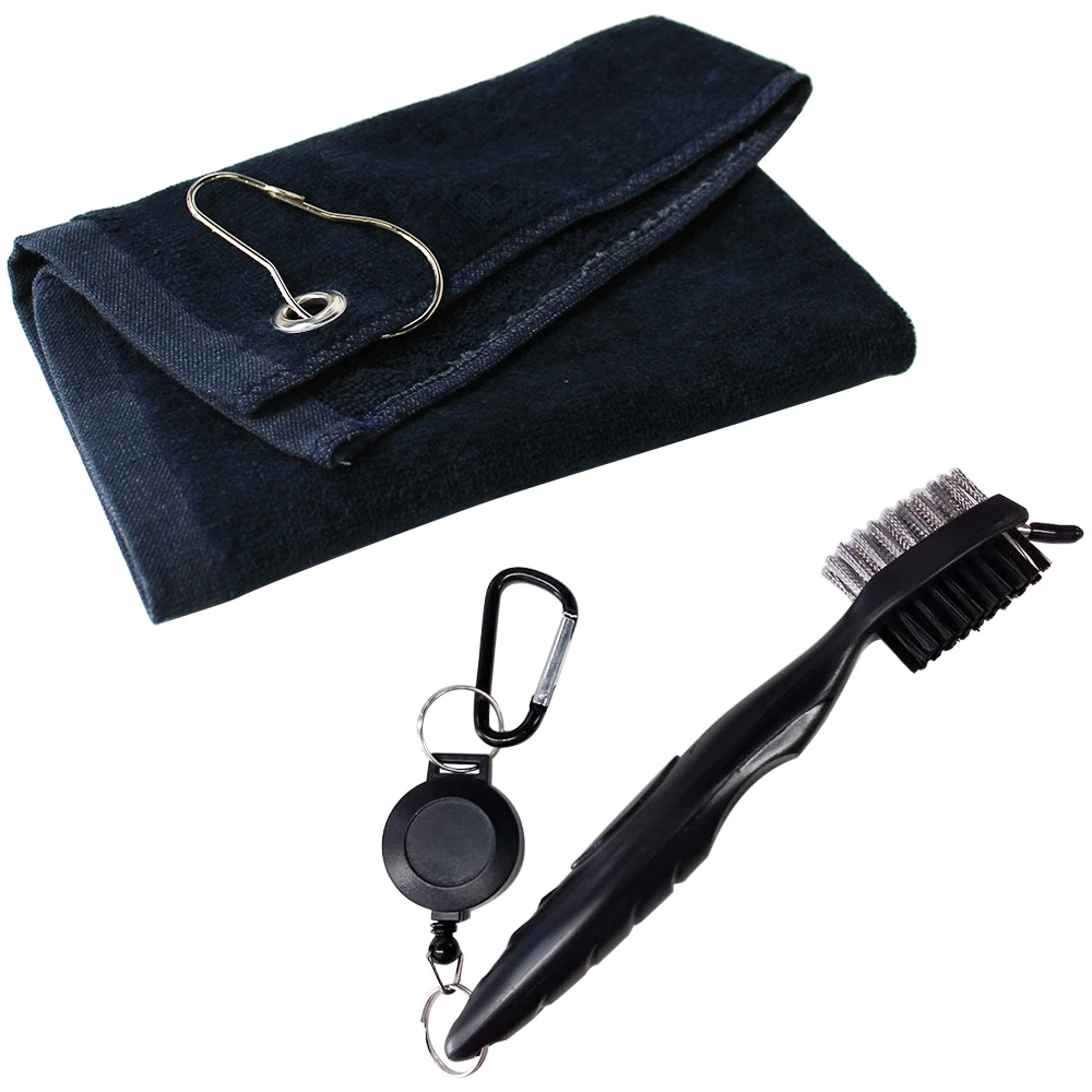 Club Cleaning Brush And Cotton Towel Golf Clubs Head Groove 
