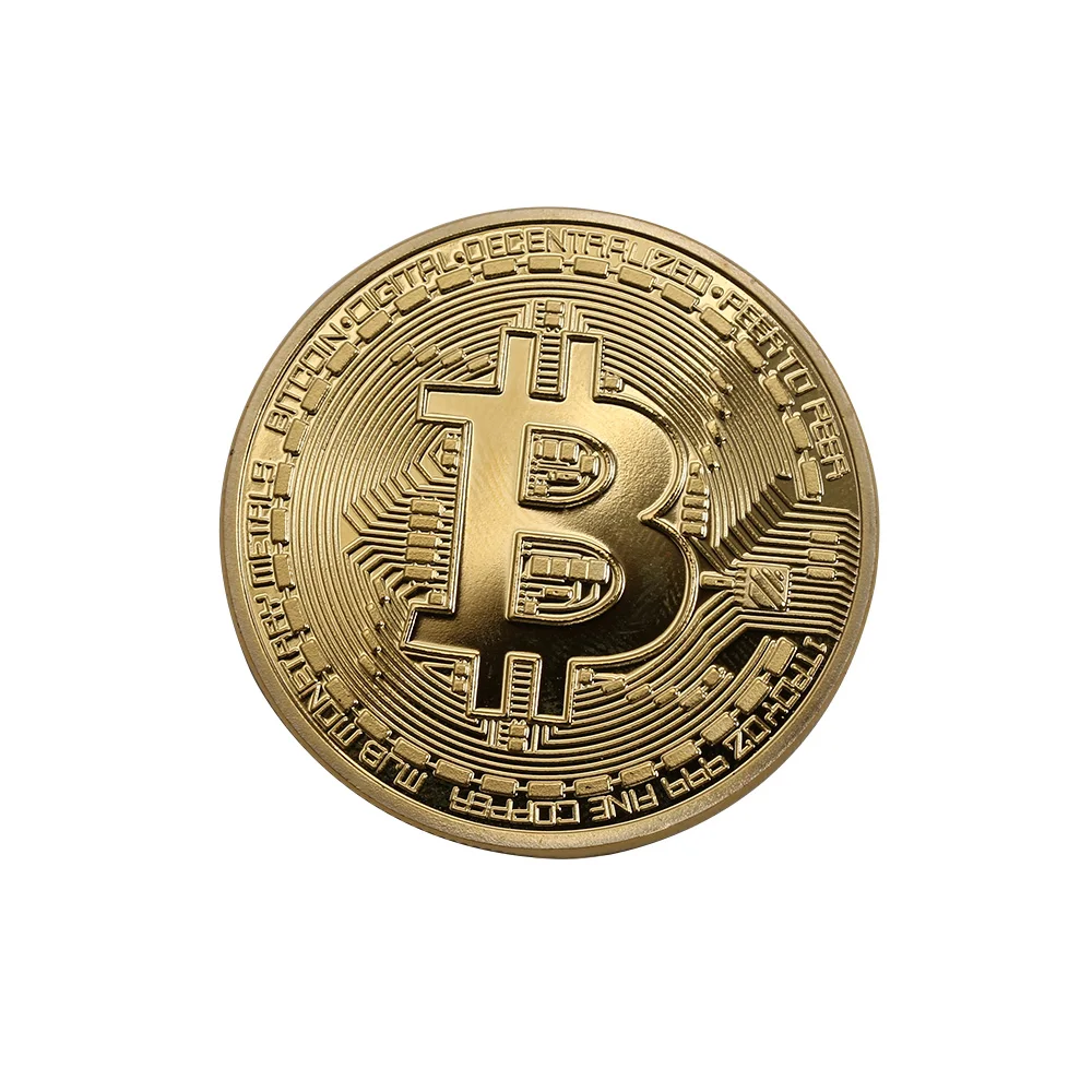 1 шт. физическая металлическая Античная имитация монета Биткоин Позолоченные