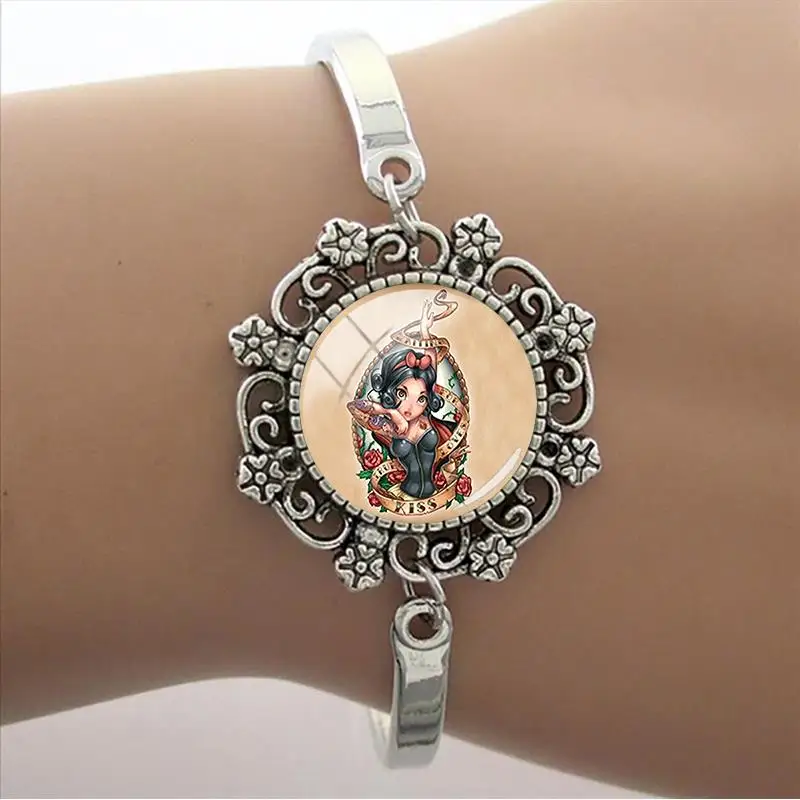 Модный браслет Disney Белоснежка ювелирные изделия стеклянный кабошон