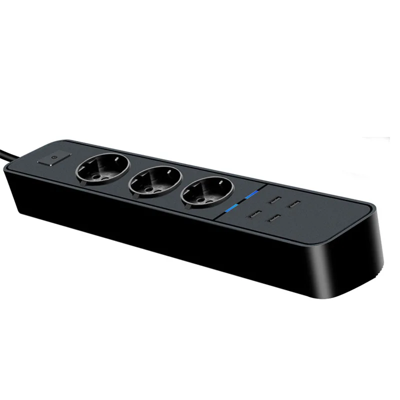 Black Умный Wifi сетевой фильтр, защита от перенапряжения, несколько розеток С usb-портом, голосовое управление для Amazon Echo Alexa's Google Home - Цвет: Black