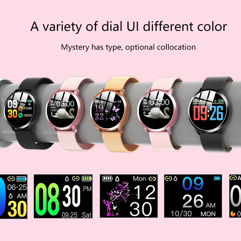 

Women Smart Watch Multi-Dial Sports Physiological Heart Rate Smartwatch Round Screen Fitness Tracker Waterproof IOS Wristwatch M