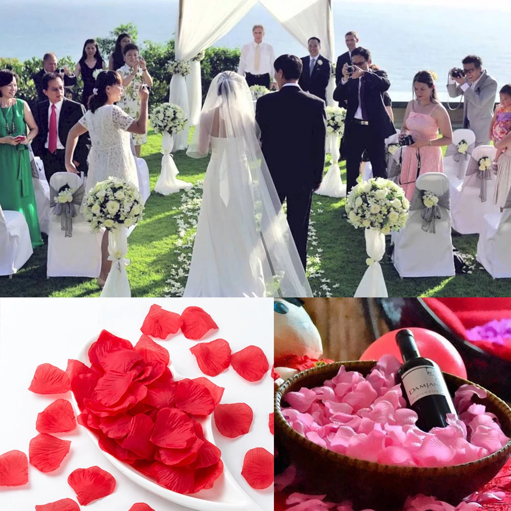 100 шт./упак. искусственные цветы шелковые тканевые лепестки роз разброс конфетти