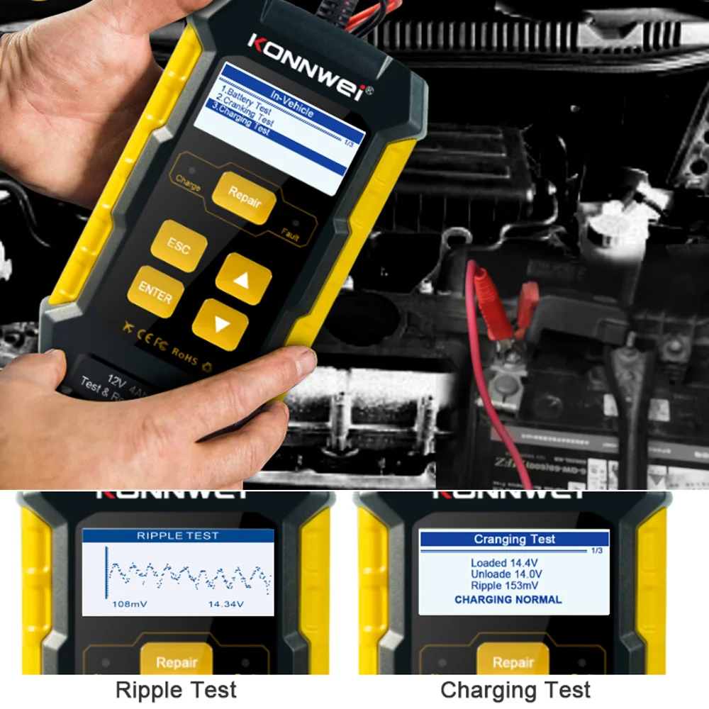Обновленный полностью автоматический тестер для автомобильных аккумуляторов 12