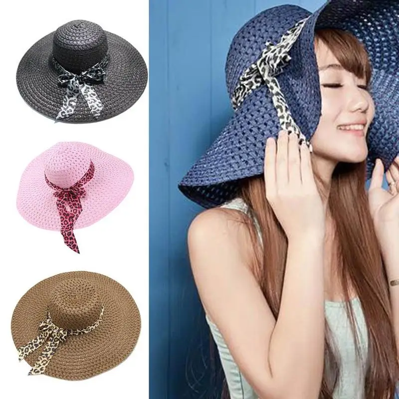 

BTLIGE New Women Beach Hat Lady Derby Cap Wide Brim Summer Hat Bohemia Straw Sun Fold Floppy Dropshipping Z7W8