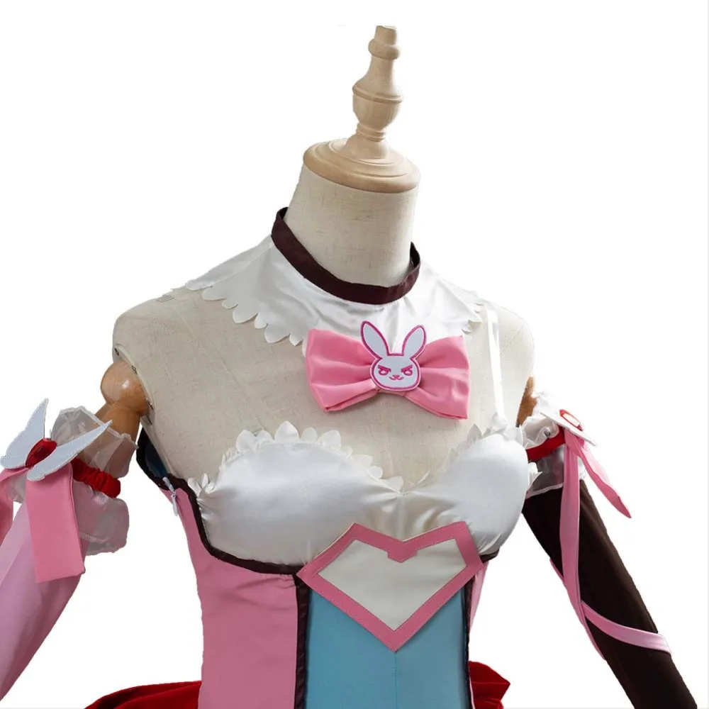 OW Косплей D. VA DVA Хана Сонг косплей Женский костюм волшебное платье для девочек униформа полный комплект карнавальные костюмы на Хэллоуин