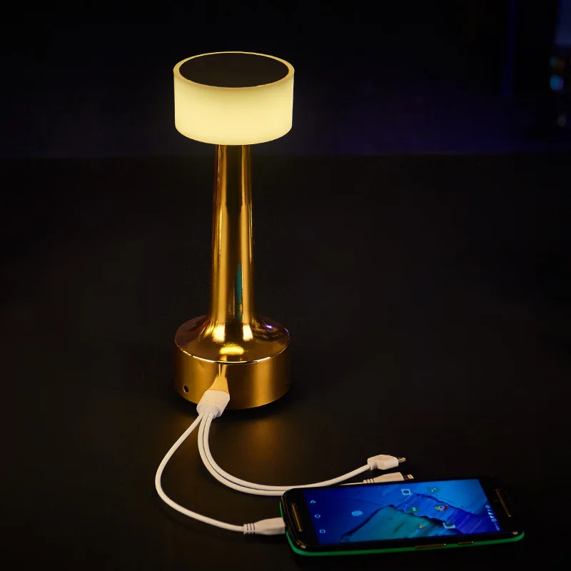

Creativity Bar Table Lamps Portable LED Night Lights Chargeable Bedroom Bedside Lamp Restaurant Decor Light Gold Light Fixtures