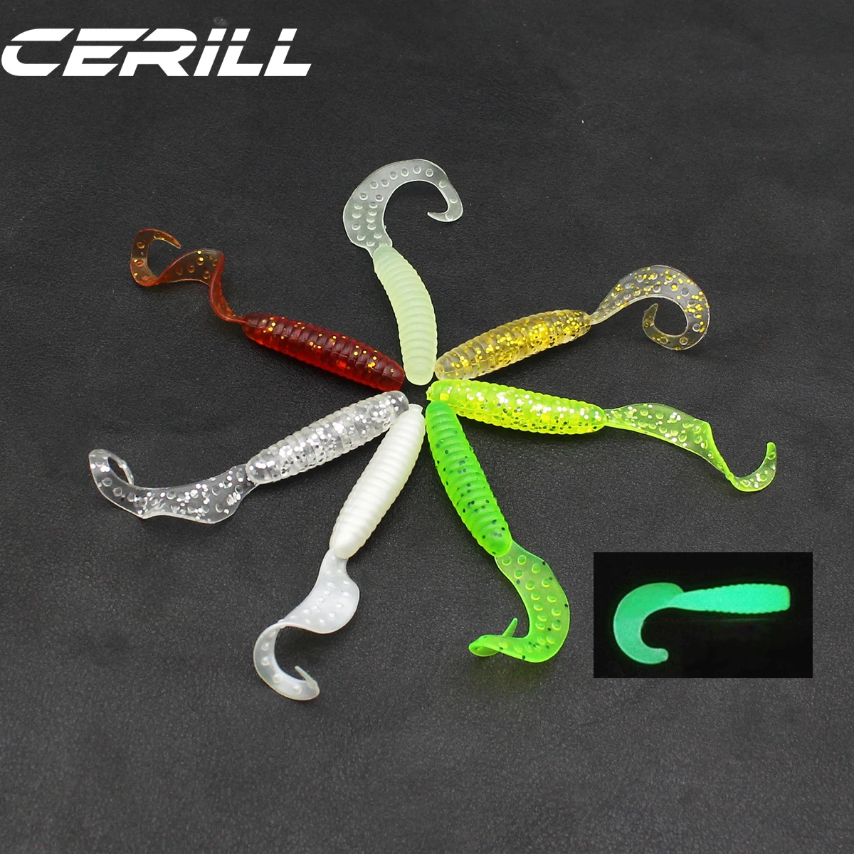 

Cerill 20 PCS 65 mm Grub Volume Tail Soft Fishing Lures Jig Wobblers Bass Carp Shrimp Swimbait Tackle Bass Carp Artificial Bait