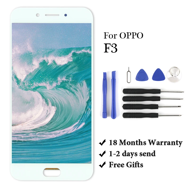 

For OPPO F3 LCD Display Touch Screen Replacement For OPPO F3 without frame Digitizer Assembly phone accessories