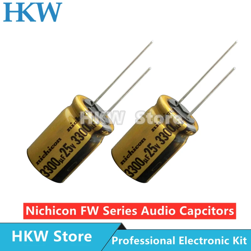 

5pcs NICHICON 3300UF 25V 16X25mm FW Series Electrolytic Capacitors Hi-Fi Audio Capacitor New and Original 25V3300UF 16*25MM