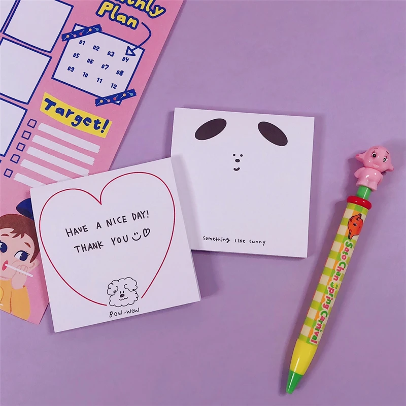 Милый блокнот для собак Kawaii корейский с плойкой и клейкими нотами N Times