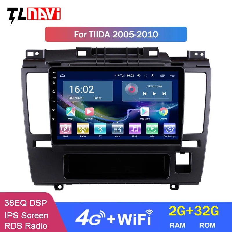 4G LTE 2G RAM 9 дюймов Android 10 IPS сенсорный экран GPS-навигация Радио для 2005-2010 Nissan Tiida