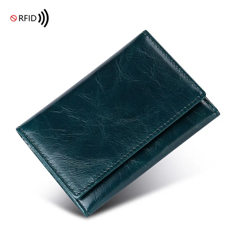 Маленькая Модная брендовая сумка из воловьей кожи RFID для карт, кошелек для женщин, для женщин, клатч, мужской женский кошелек-зажим для денег, кошелек