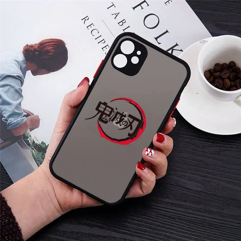 

Demon Slayer Phone Case For iPhone 12 11 Mini Pro XR XS Max 7 8 Plus X Matte transparent Back Cover