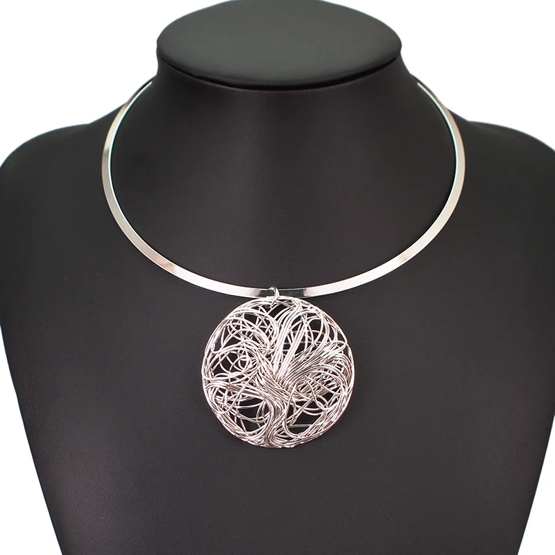 4762 Silver MANILAI, панк, женский воротник, колье, ожерелье, макси, большой круг, металлические подвески, Torques, массивное ожерелье, s, золотой, серебряный цвет - Окраска металла: 4762 Silver