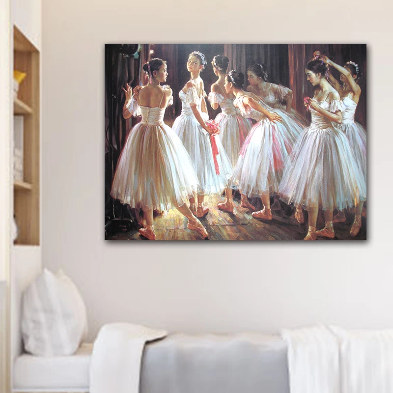 Diy разрисовка по цифровым фотографиям картина маслом группа танцующих маленьких