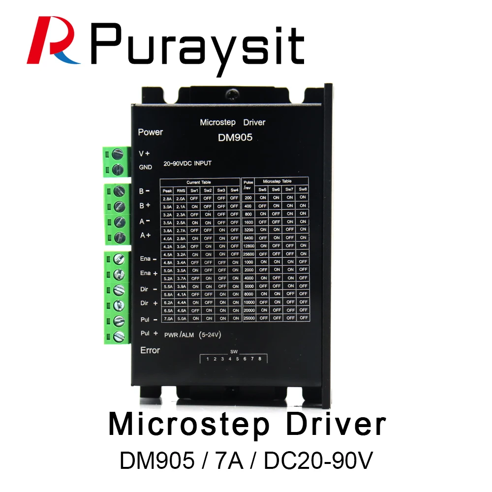 Puraysit Шаг Драйвер DM905 7A DC20 90V шаговый электродвигатель подходит для 42/57/86 2 фазный