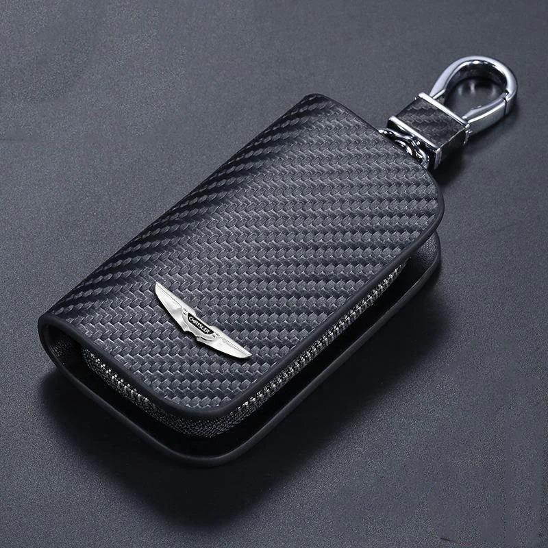 

Carbon fiber Leather Car Key Case For Chrysler Pacifica 300 Ypsilon Delta 300C 200 S Remote control protective cover Auto parts