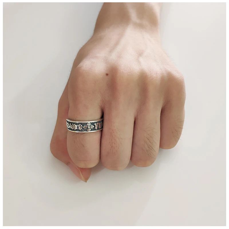 Роскошное однотонное 925 пробы Серебряное кольцо с черепом винтажное мужское кольцо Vrouwen Винтажное кольцо в стиле панк-рок