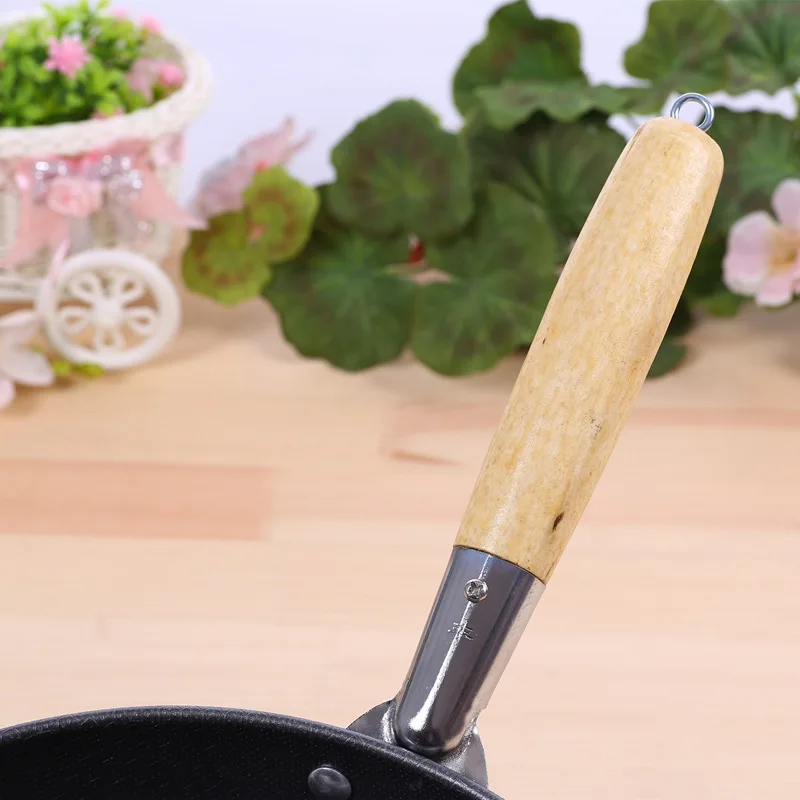 Сковорода высокого класса домашняя антипригарная 30 см деревянная ручка