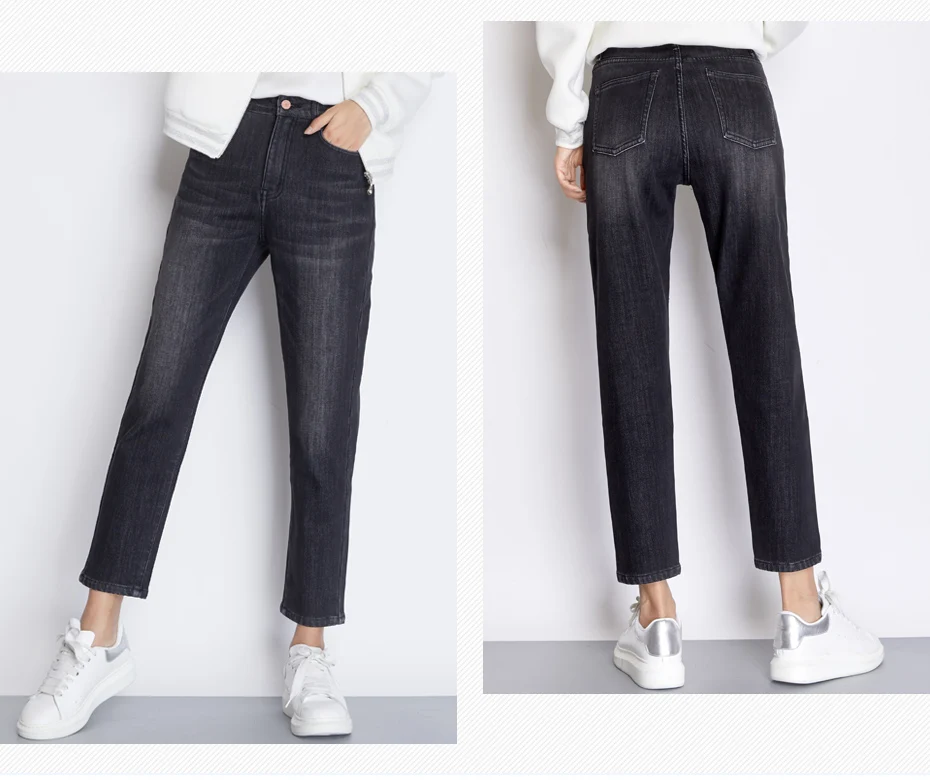 LEIJIJEANS, зимние, большие размеры, женские, низкие, эластичные, высокая талия, свободные, зауженные брюки, темно-серые, белые и вельветовые, теплые джинсы
