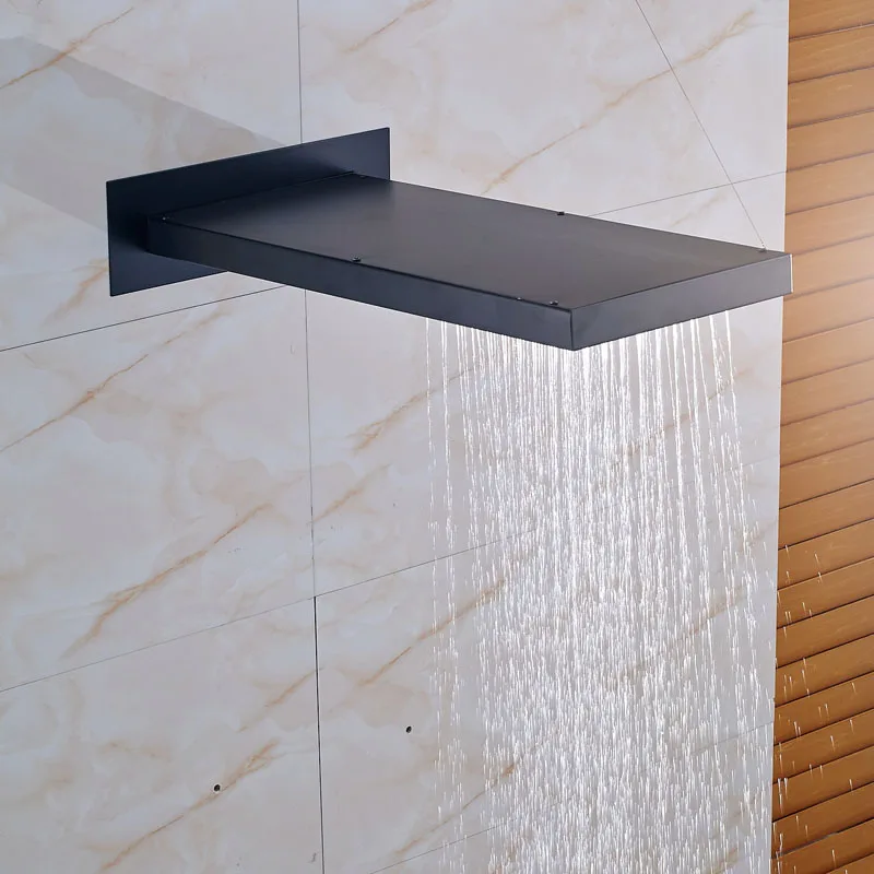 Насадка для душа Водопад настенное крепление 2 функции Сменная головка черная