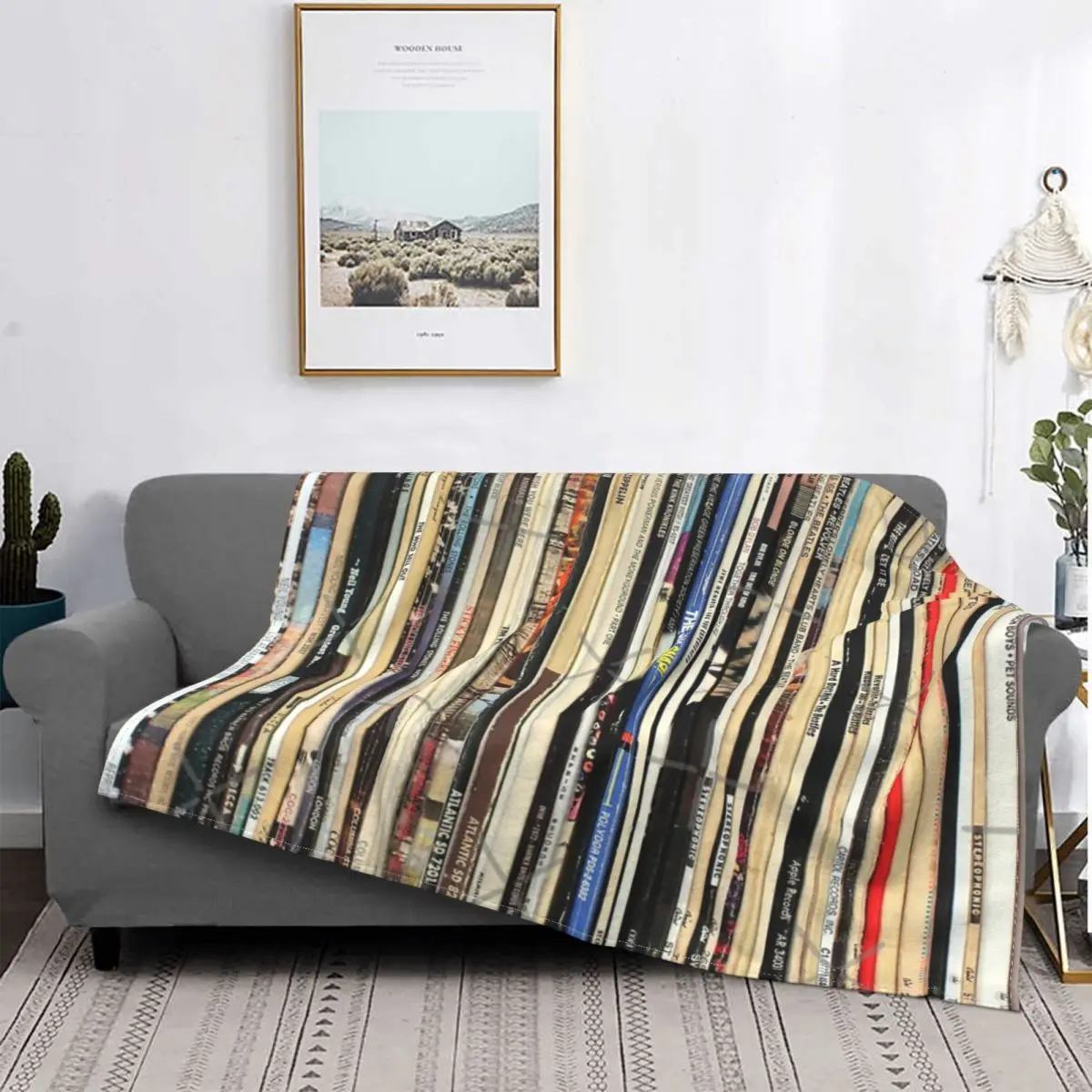 

Manta clásica Rock de discos de vinilo, colcha a cuadros de Anime, manta receptora