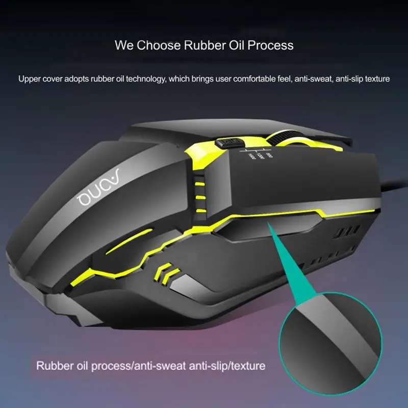 

Wired Competitive Gaming Seven-color Breathing Lamp Mouse 4D Button Mouse Speed Up To 1600DPI High Sensitivity