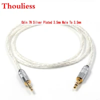 thouliess odin 7n silver plated 3 5mm male to male stereo aux cable 3 5 right angle jack to jack adapter for headphone amplifier