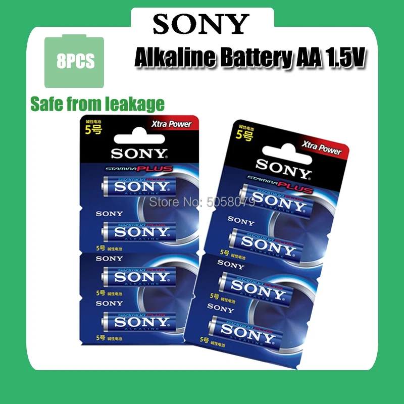 Оригинальная щелочная батарея Sony LR6 1 5 в AA 8 шт. для электрического фонарика мыши