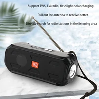 bluetooth compatible outdoor speaker portable wireless stereo bass music box tws support tffm radiousbaux with flashlight