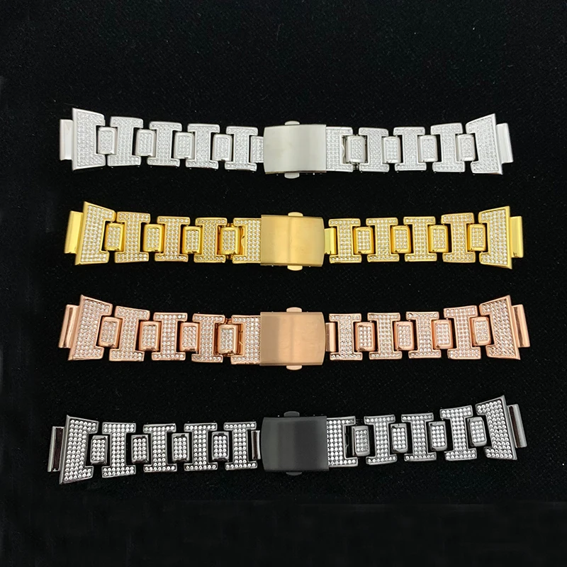 Позолоченный Браслет для часов G shock DW6900 с микрозакрепкой lab diamond 18k|Ремешки часов| |