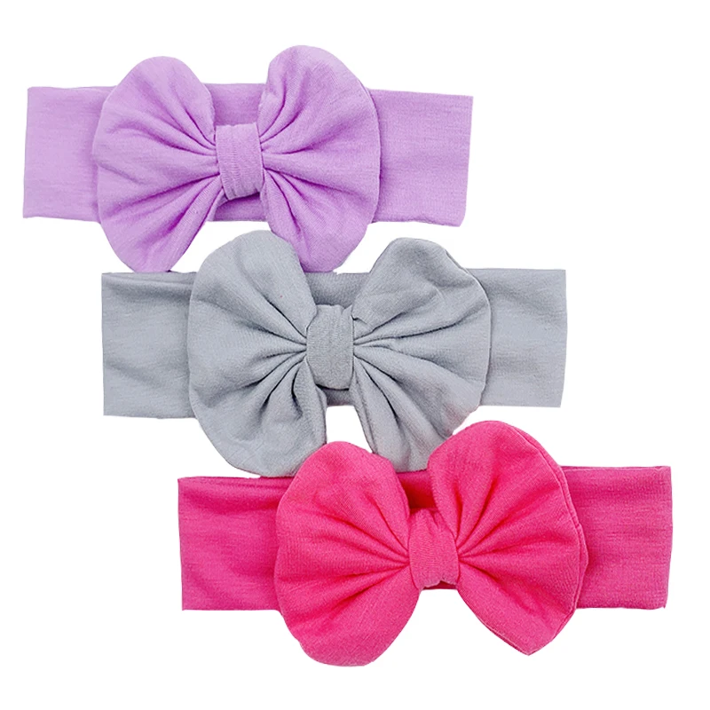 New 3pcs/Set Solid Color Baby Elastic Headband For Girls Newborn Bows Knotted Girl Headbands Hair Accessories | Мать и ребенок