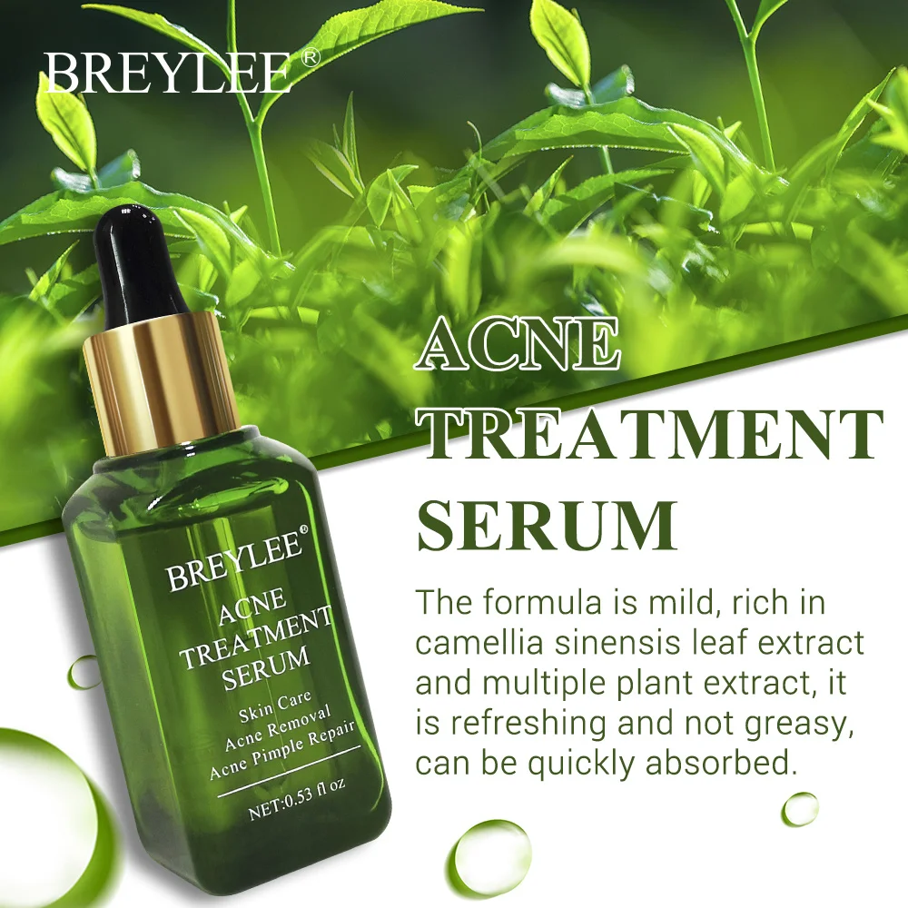 

BREYLEE 2PCS Acne Treatment Serum Natural Facial Essence Acne Scar Removal Face Skin Care Whitening Repairing Pimples Remover