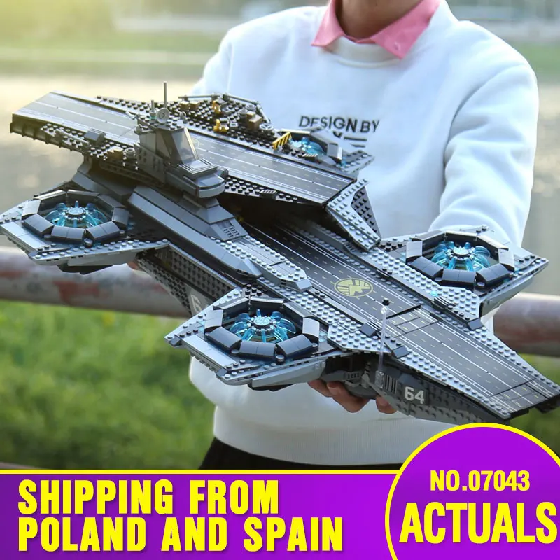 DHL 07043 Супер Герои Игрушки совместимы с 76042 щит Helicarrier модель строительные Конструкторы кирпичи новые детские игрушки brinquedos