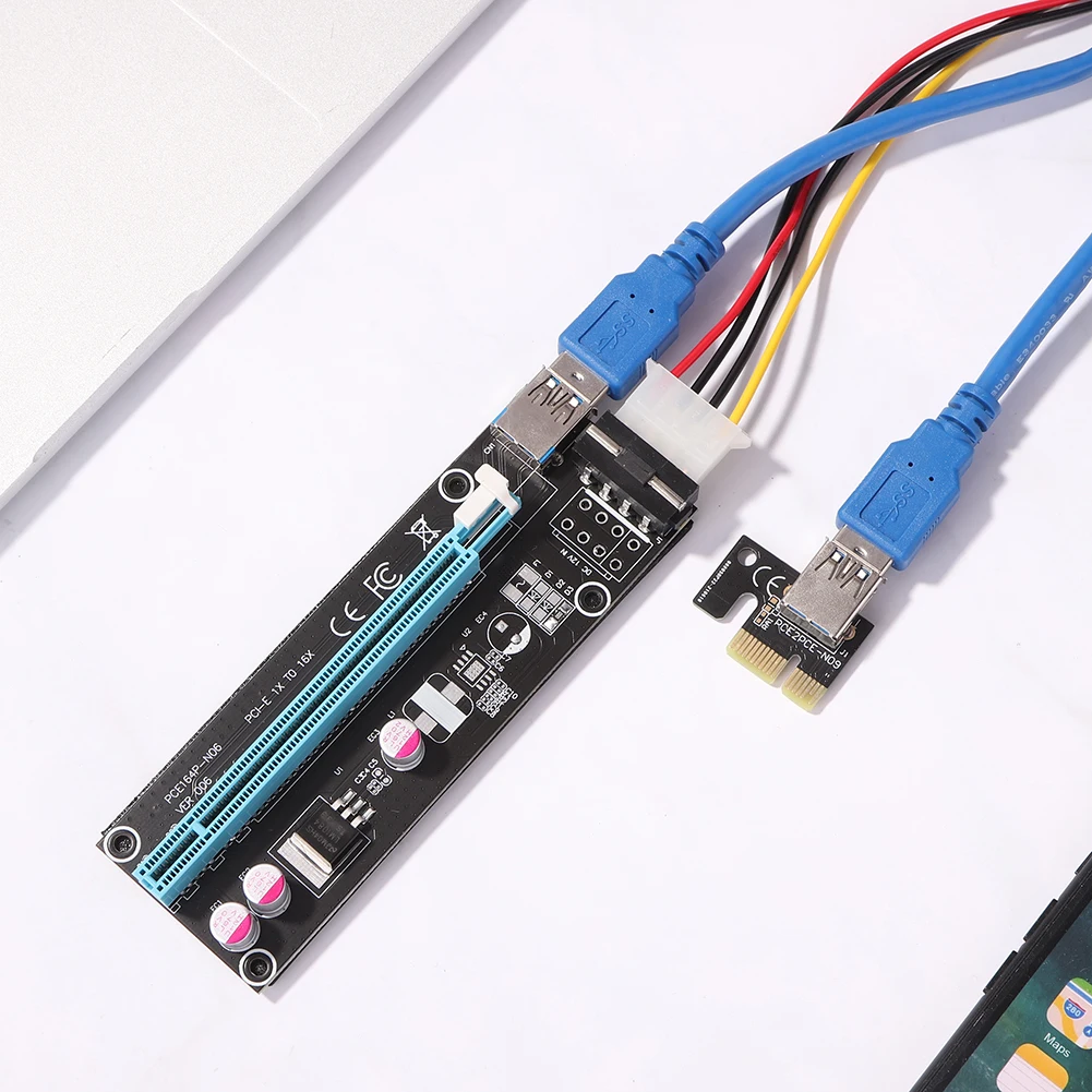 PCIE Райзер-карта PCI Express 1X на 16X адаптер USB 3 0 удлинитель данных Кабельный