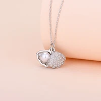 korean solid pearl shell fashion necklace pendants for women classic charm jewelry statement gift for girls