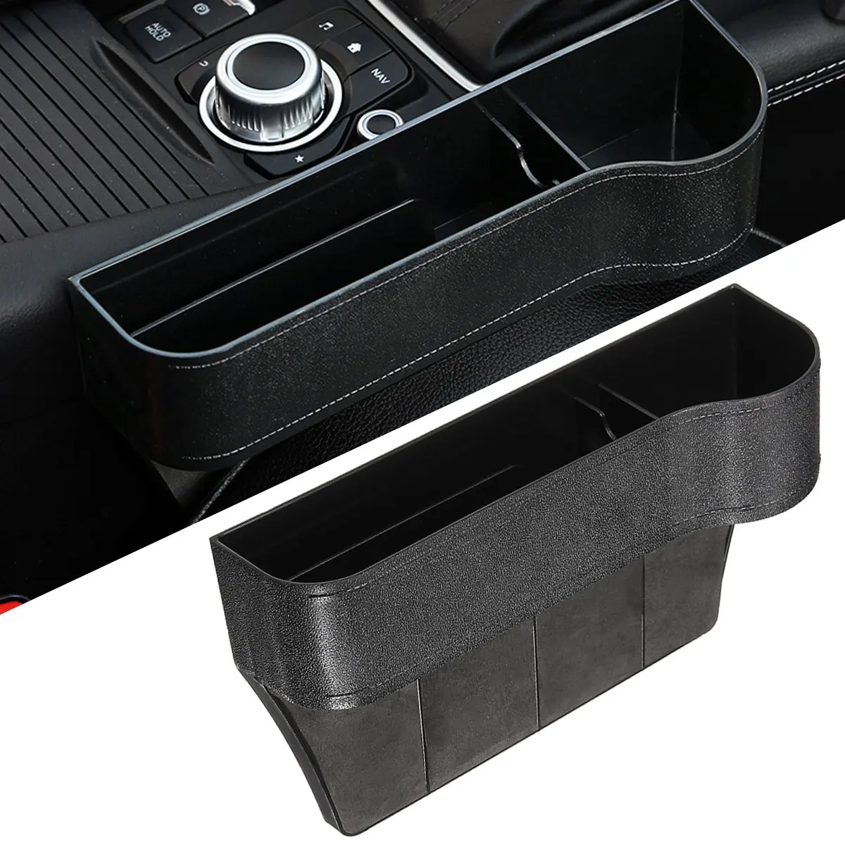 

Left / Right Car Seat Crevice Gaps Storage Box ABS Plastic Auto Drink for Pockets Organizers Stowing Tidying Universal