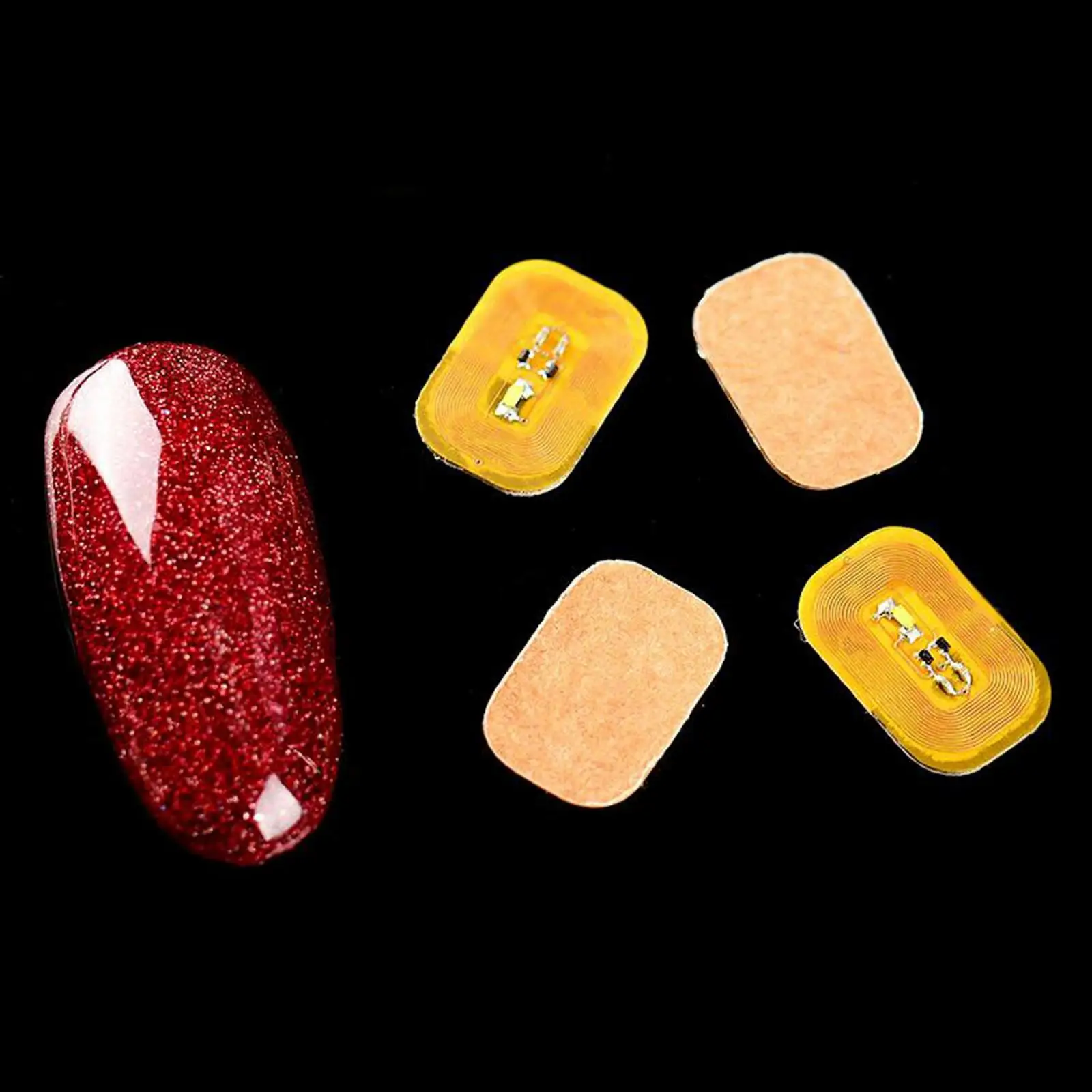 Women DIY Glowing NFC Nail Art Tip Sticker Chip Mobile Sensors White Light,1.1x0.7cm images - 6