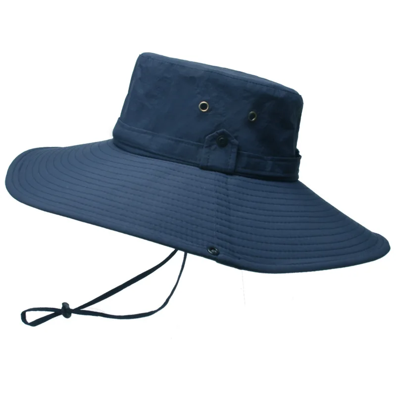 

Munng Men's Summer Outdoor Beach Street Fisherman Sunhat Fishing Hiking Camping Wide Brim Solid Fishmen Cap Bucket Hat