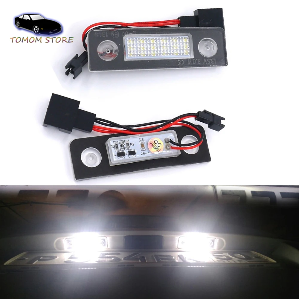 2x Бесплатная ошибка заднего 18 SMD светодиодное Освещение номерного знака для Skoda
