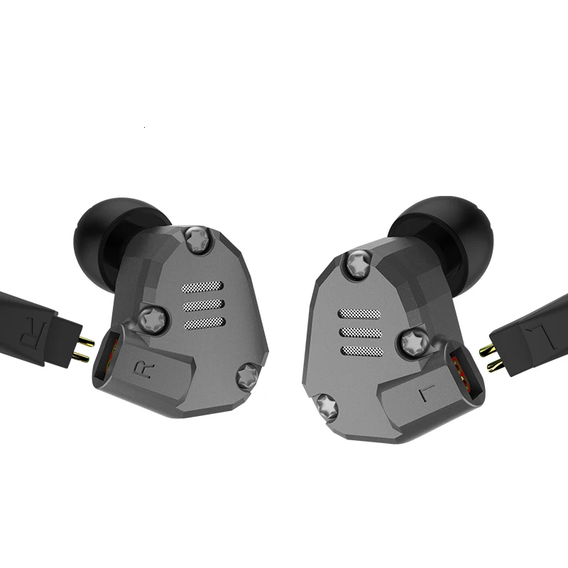 KZ ZS6 серый цвет 2DD+ 2BA гибридные наушники в ухо HIFI DJ Monito спортивные наушники ушные наушники гарнитура Металлические вкладыши KZ AS10