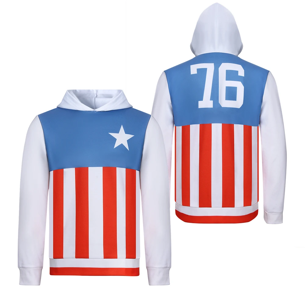 

The Movie American Flag NO.76 Printed Hoodie George Washington Long-sleeved T-shirts US Stripes Star Flag Shirt Cosplay Outfits