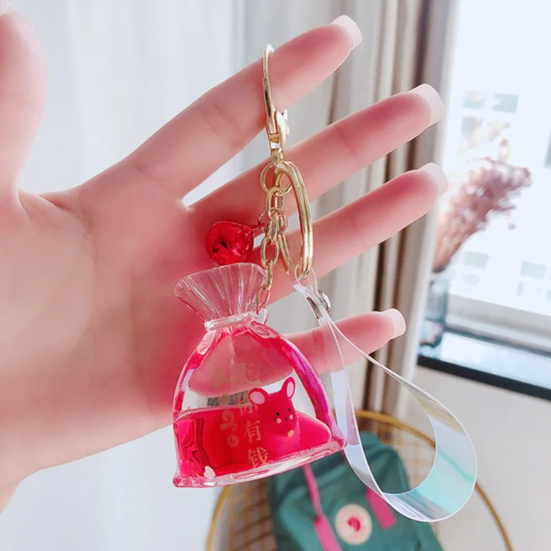 

Glitter Quicksand Key Chain Liquid Floating Unicorn Keyring Keychain Bag Charm Milk Tea Cup Pendant Keyfob Gift for Women