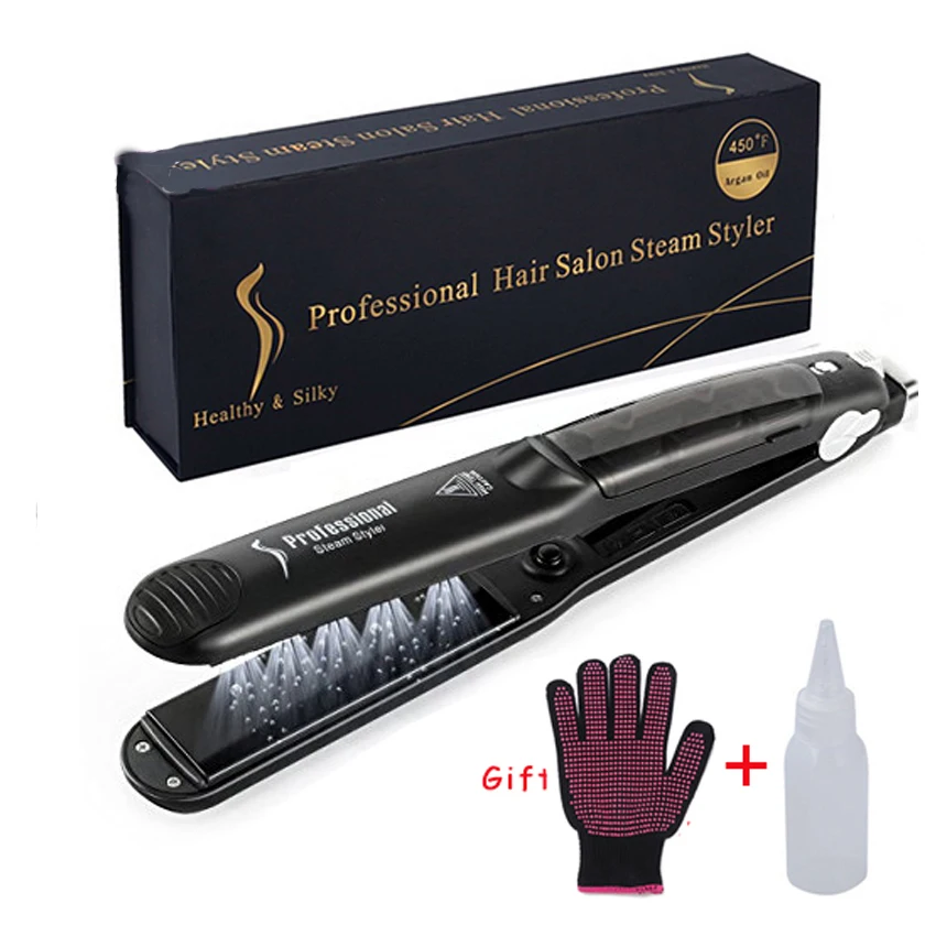 

Professional Steam Hair Straightener Ceramic Vapor Hair Flat Iron Seam Hair Straightening Iron Curler Steamer Hair Styling Tool