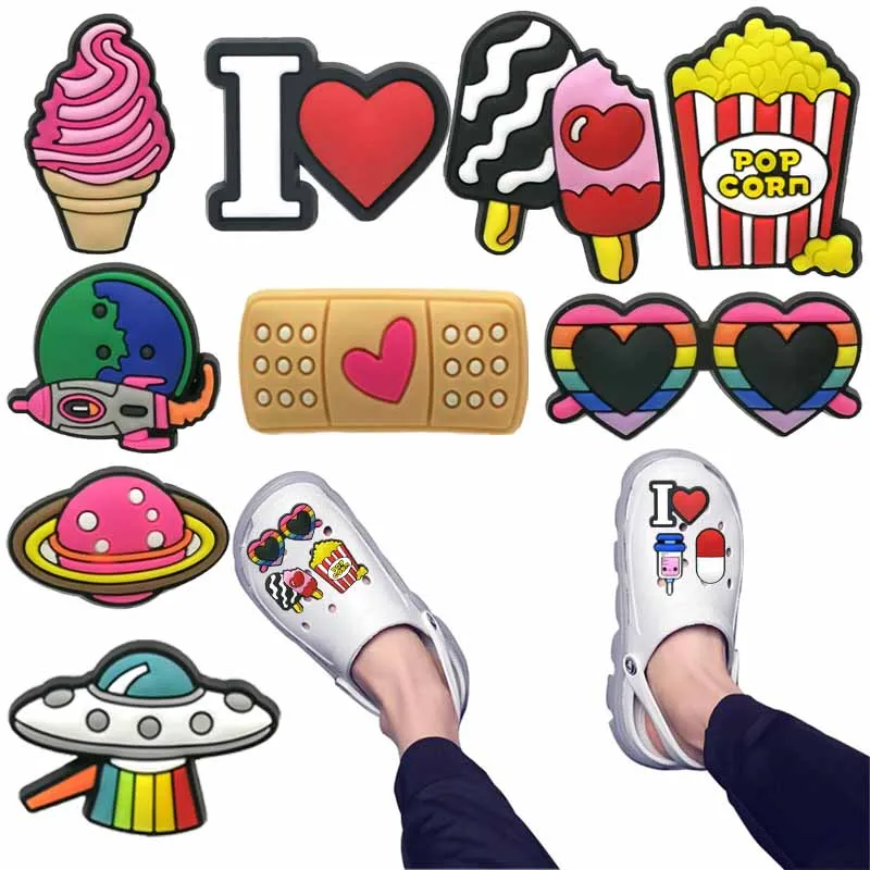 

Подвески для обуви из ПВХ, 1 шт., шприц для попкорна, НЛО